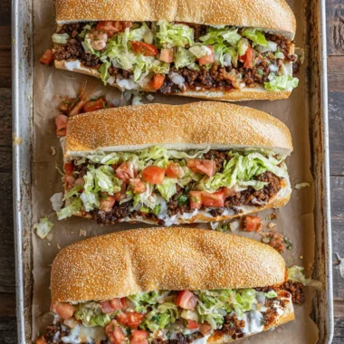 Delicious Mexican Chopped Cheese Sandwich topped with chiles and melted cheese.