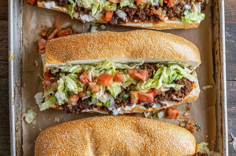 Delicious Mexican Chopped Cheese Sandwich topped with chiles and melted cheese.