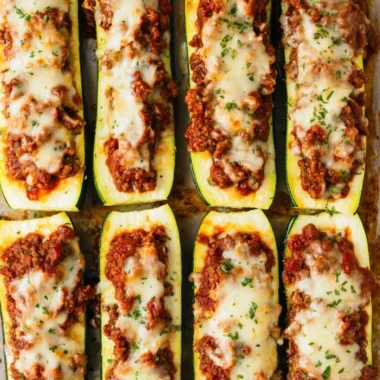 Savory stuffed zucchini boats filled with flavorful ingredients