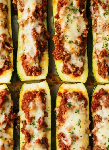 Savory stuffed zucchini boats filled with flavorful ingredients
