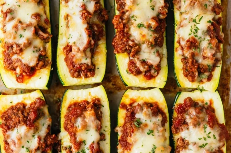Savory stuffed zucchini boats filled with flavorful ingredients
