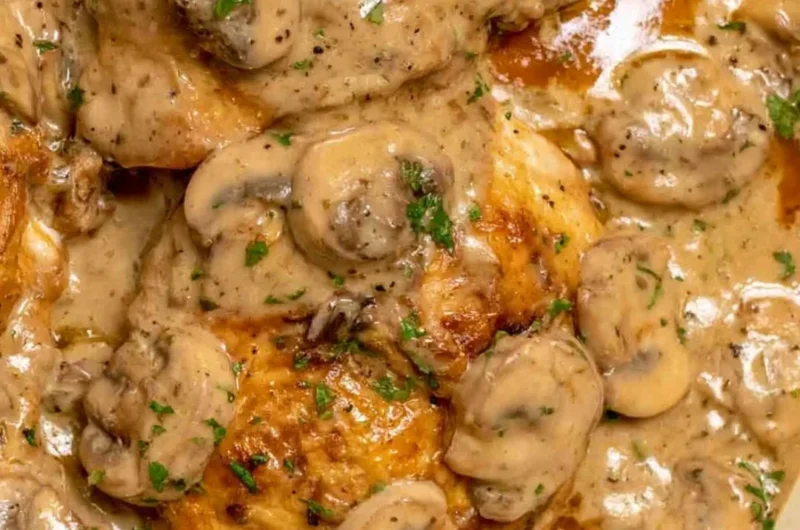Delicious chicken marsala with tender chicken breasts and rich sauce